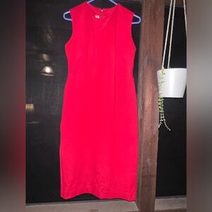 Spanx sheath perfect ponte true Red dress small NWOT midi